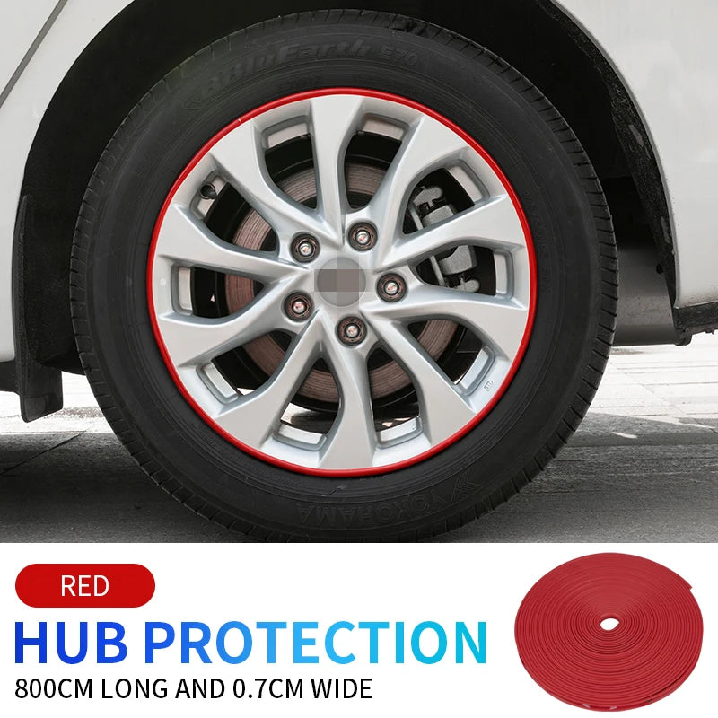 car wheel rim blades protector line tire guard decorative strip rubber moulding trim more color car sticker styling 8 meters