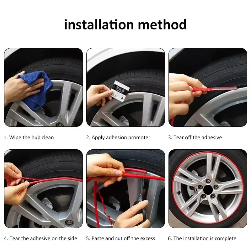 car wheel rim blades protector line tire guard decorative strip rubber moulding trim more color car sticker styling 8 meters